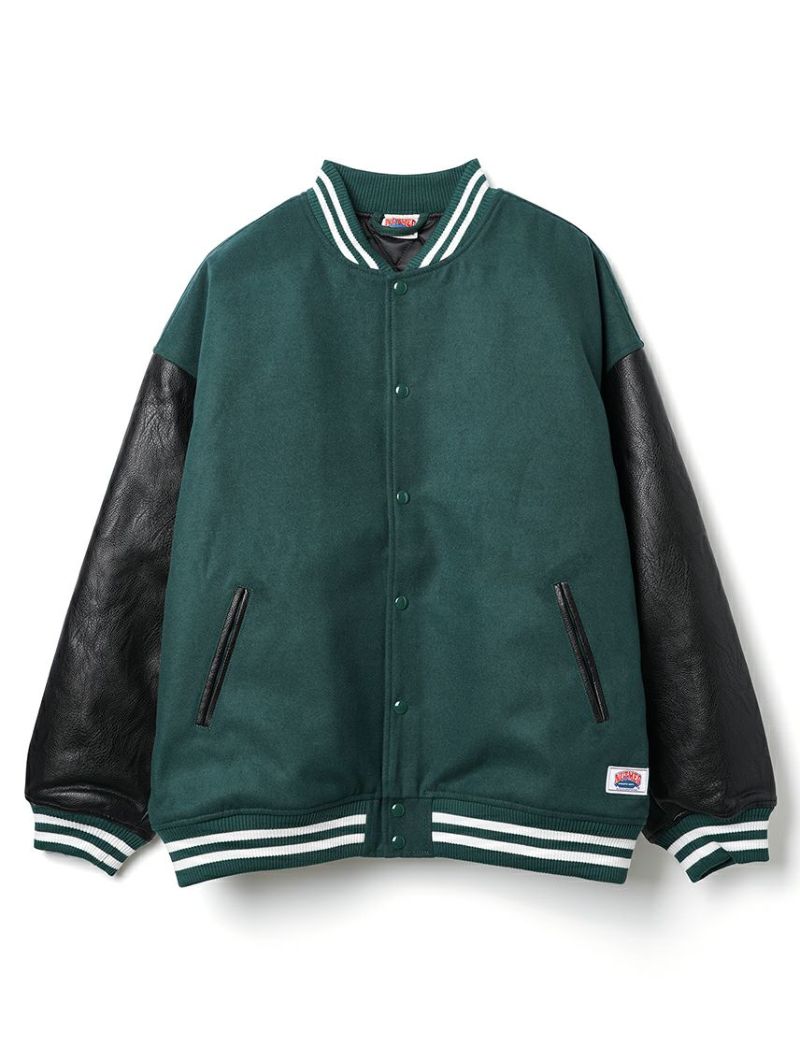 ルードギャラリー メルトン レザー ジャケット スタジャン HOLLOWAY レザー/メルトン スタジャン 34色展開 ［VARSITY