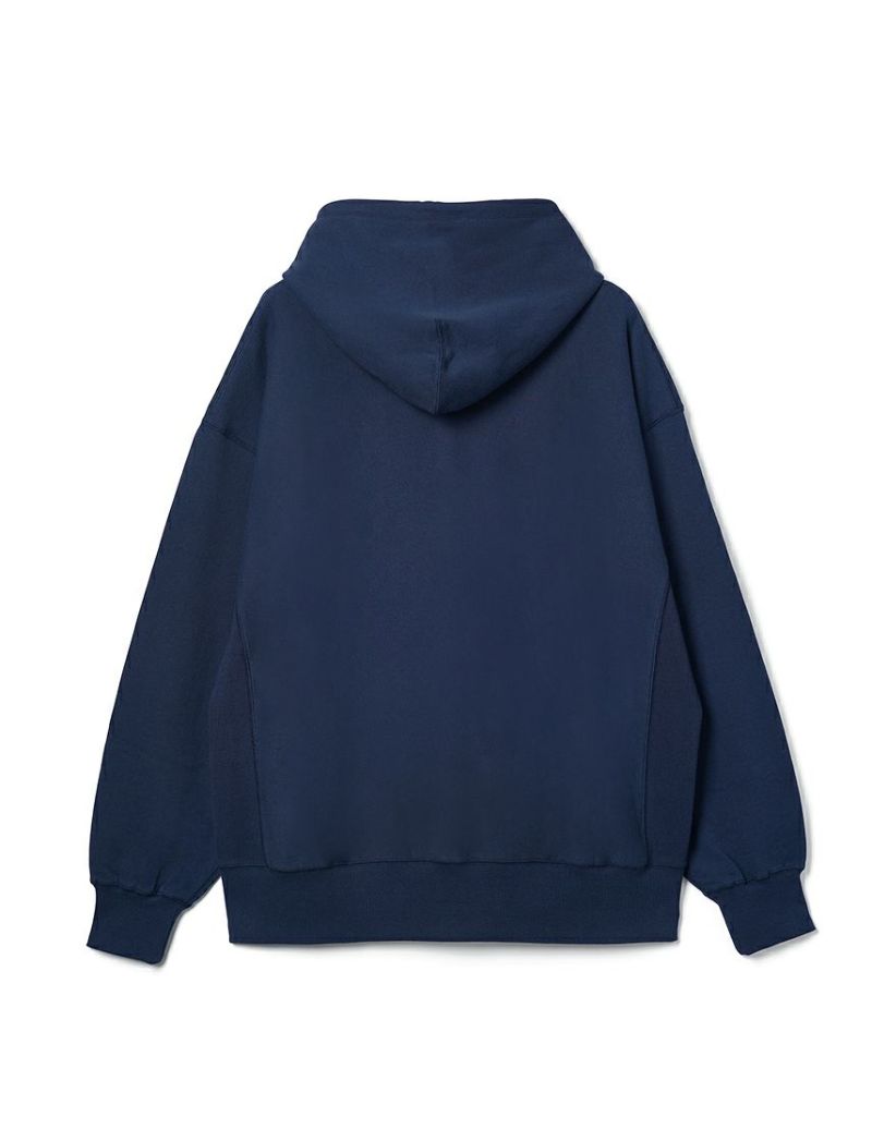 yuni ユニ　未使用　タグ付き　ネイビー コットン　トレーナー　パーカー Goodwear】USAコットンオーバーサイズZIPパーカー